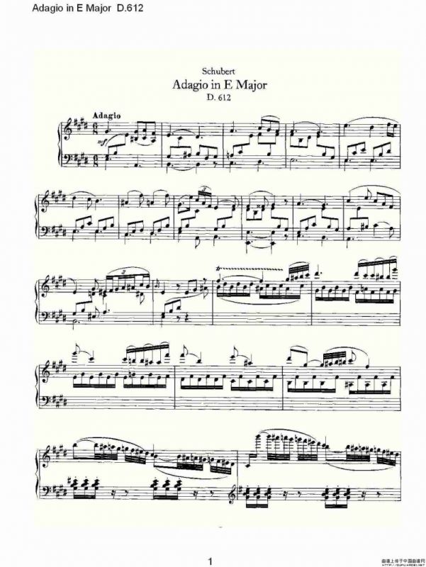 Adagio in E Major D.612（E大调柔板D.612）
