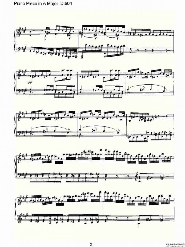 Piano Piece in A Major D.604（A大调钢琴联奏 D.604）