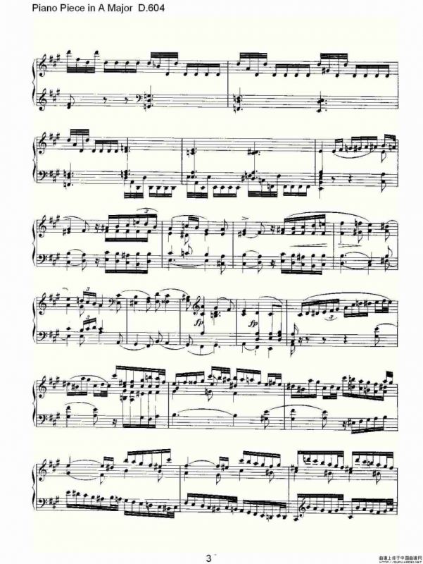 Piano Piece in A Major D.604（A大调钢琴联奏 D.604）