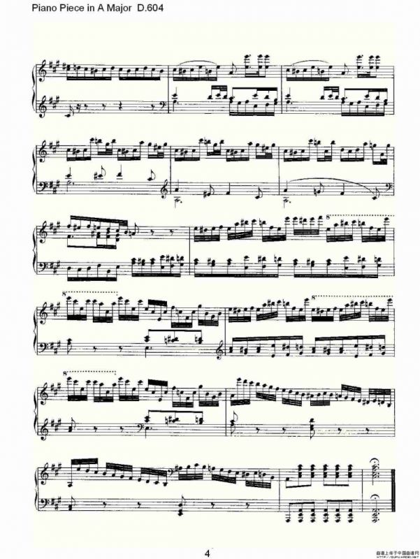 Piano Piece in A Major D.604（A大调钢琴联奏 D.604）