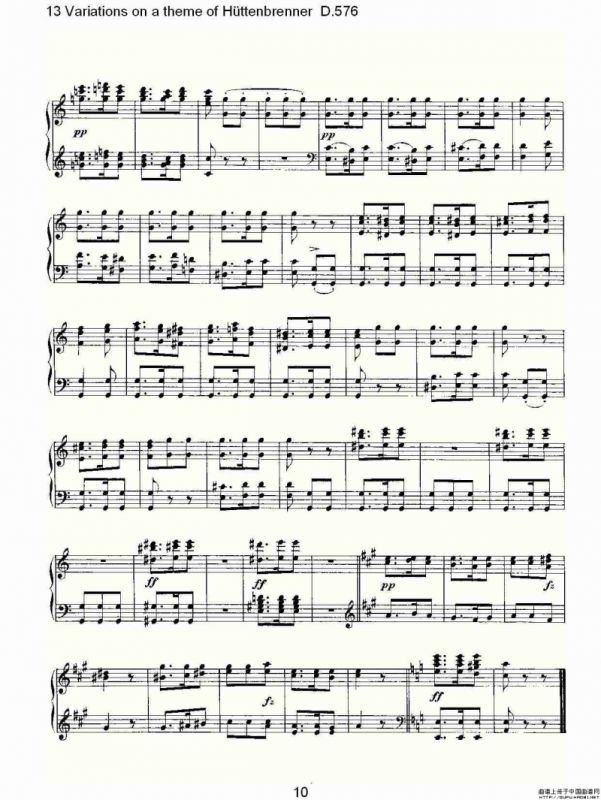 13 Variations on a theme of Hüttenbrenner D.576（主）