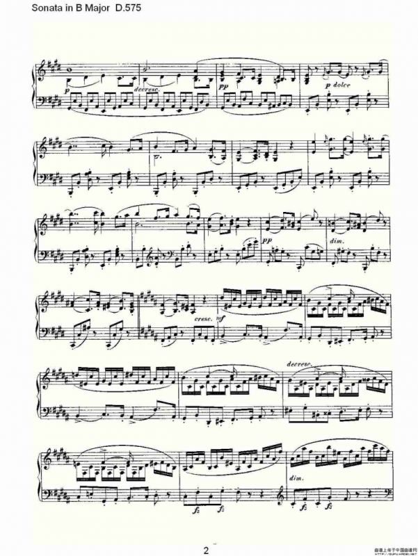 Sonata in B Major D.575（B大调奏鸣曲 D.575）