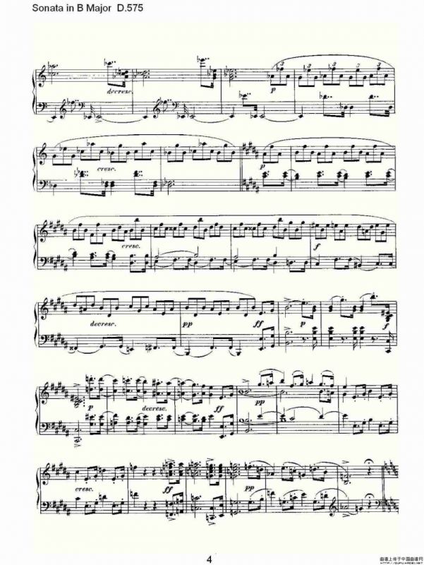 Sonata in B Major D.575（B大调奏鸣曲 D.575）