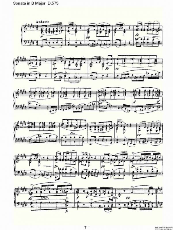 Sonata in B Major D.575（B大调奏鸣曲 D.575）