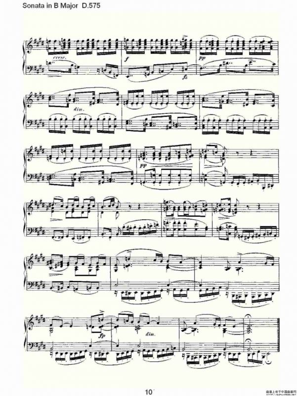 Sonata in B Major D.575（B大调奏鸣曲 D.575）
