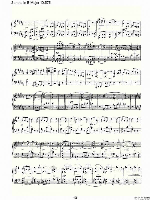 Sonata in B Major D.575（B大调奏鸣曲 D.575）