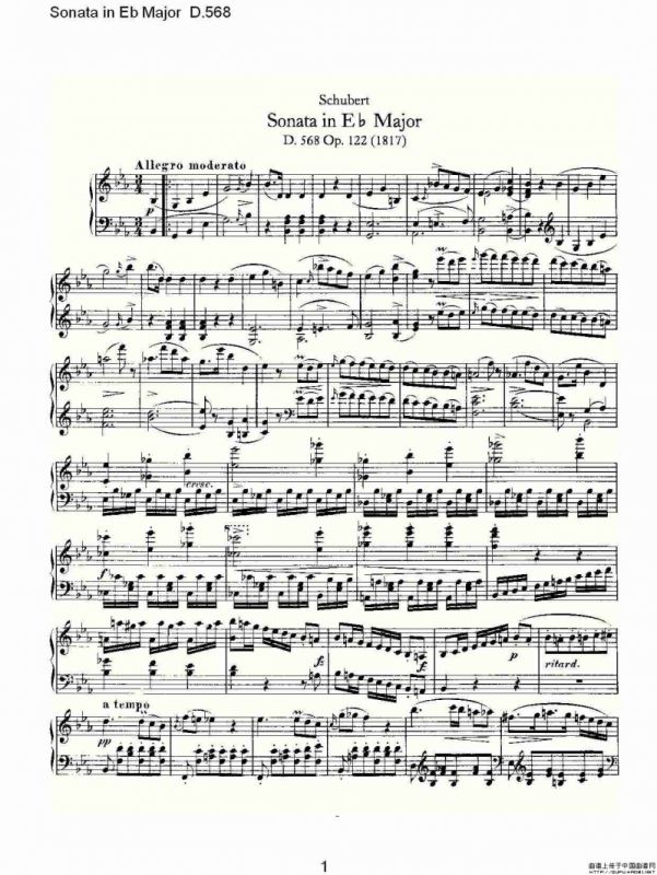 Sonata in Eb Major D.568（Eb大调奏鸣曲 D.568）
