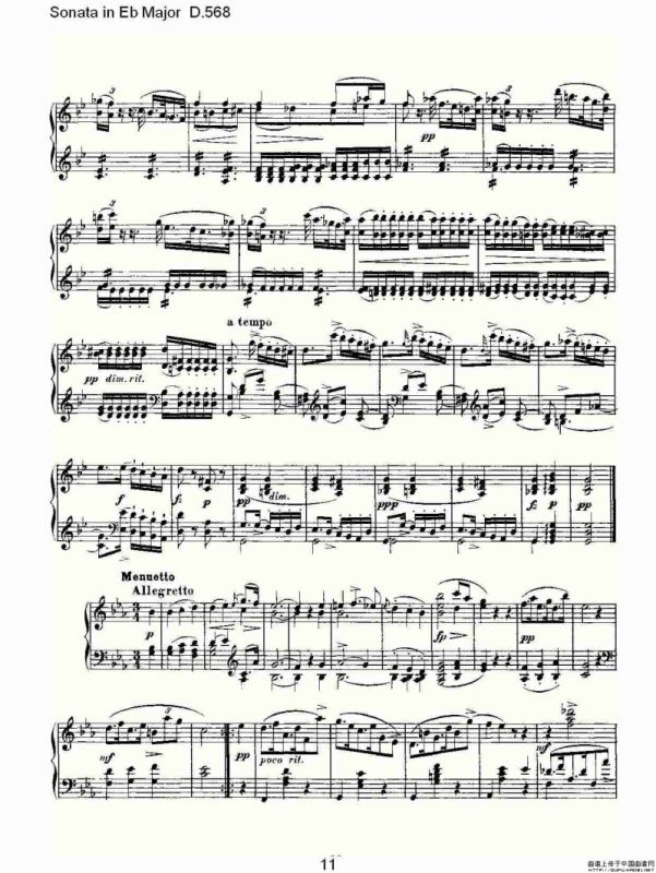 Sonata in Eb Major D.568（Eb大调奏鸣曲 D.568）