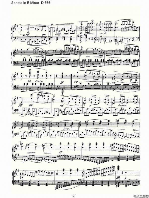 Sonata in E Minor D.566（E小调奏鸣曲 D.566）