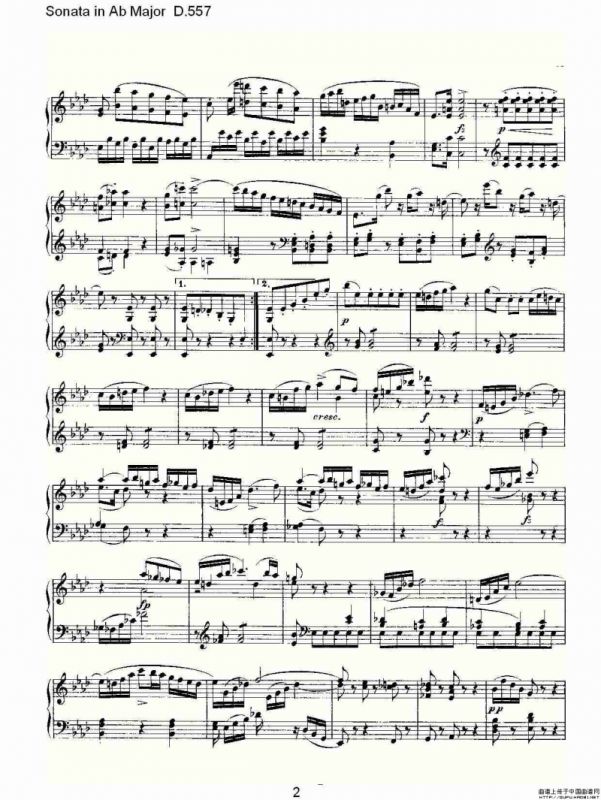 Sonata in Ab Major D.557（Ab大调奏鸣曲 D.557）