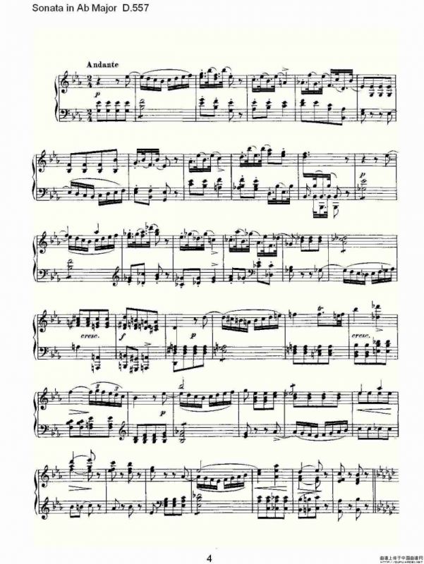 Sonata in Ab Major D.557（Ab大调奏鸣曲 D.557）