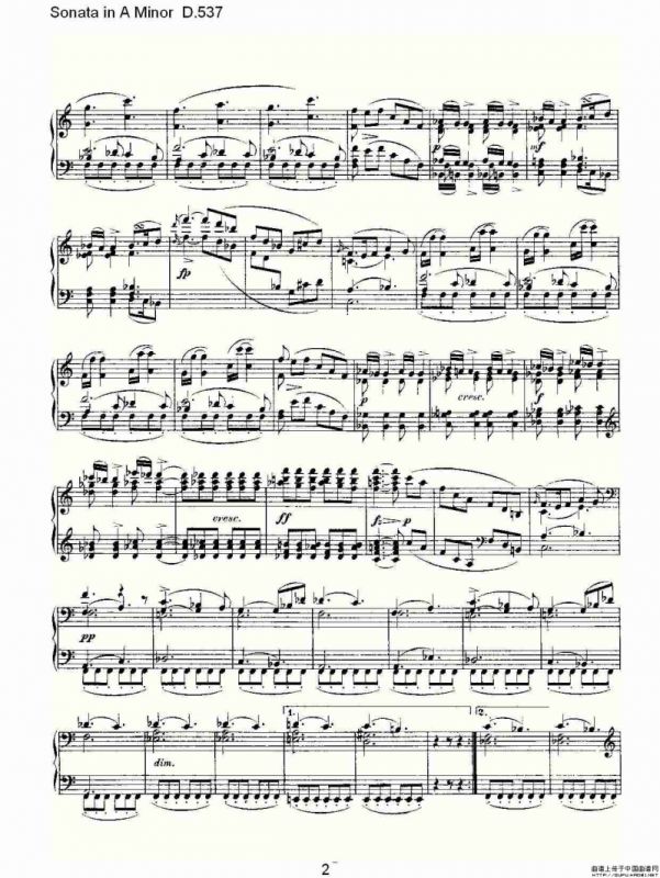 Sonata in A Minor D.537（A小调奏鸣曲 D.537）