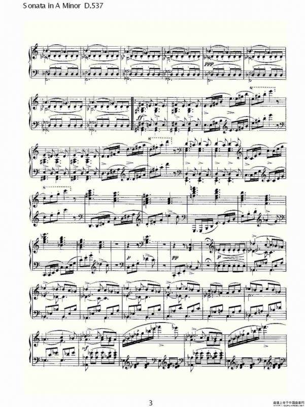 Sonata in A Minor D.537（A小调奏鸣曲 D.537）