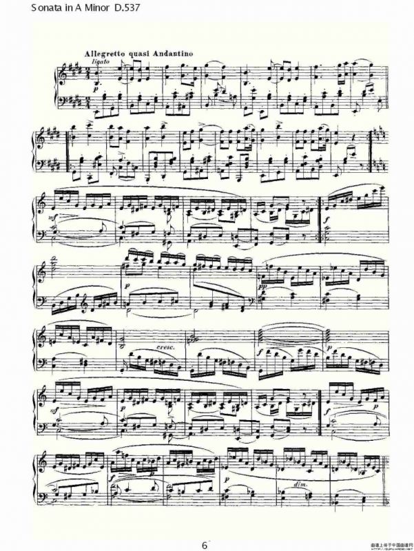Sonata in A Minor D.537（A小调奏鸣曲 D.537）