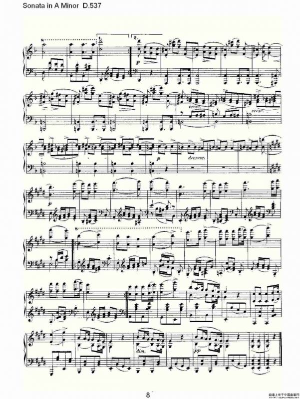 Sonata in A Minor D.537（A小调奏鸣曲 D.537）