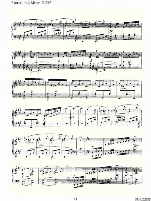 Sonata in A Minor D.537（A小调奏鸣曲 D.537）