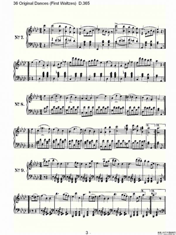 36 Original Dances（First Waltzes) D.36）