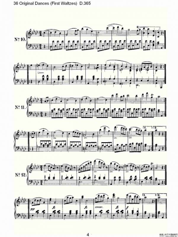 36 Original Dances（First Waltzes) D.36）