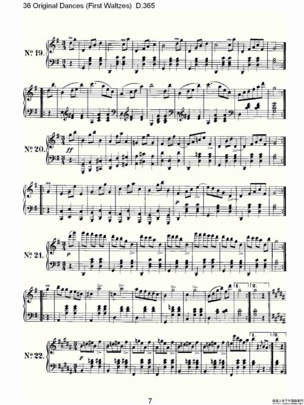 36 Original Dances（First Waltzes) D.36）