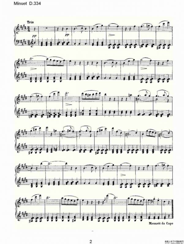 Minuet D.334（米奴哀小步舞曲 D.334）