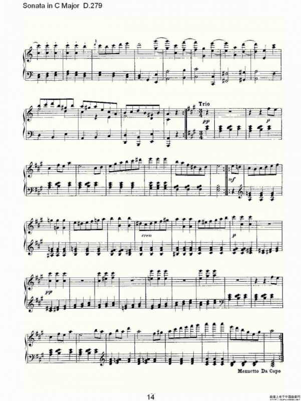 Sonata in C Major D.279（C大调奏鸣曲 D.279）