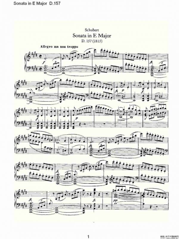 Sonata in E Major D.157（E大调奏鸣曲 D.157）