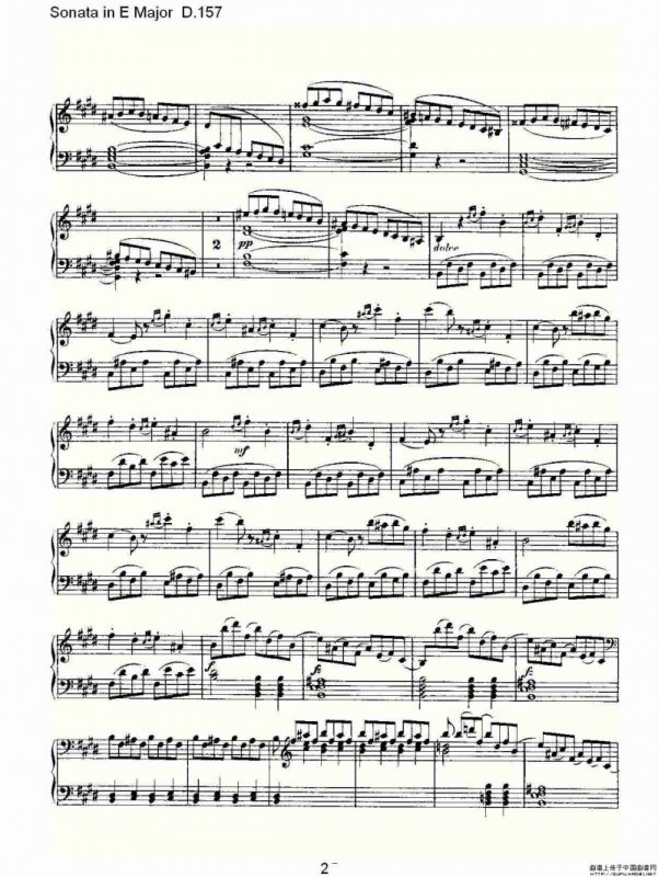 Sonata in E Major D.157（E大调奏鸣曲 D.157）