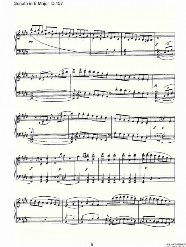 Sonata in E Major D.157（E大调奏鸣曲 D.157）