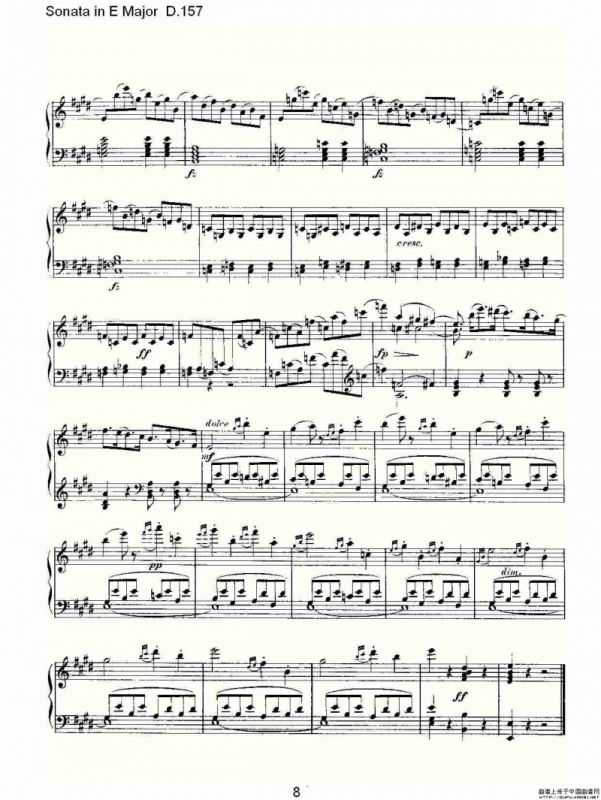 Sonata in E Major D.157（E大调奏鸣曲 D.157）