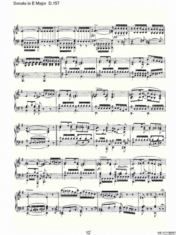 Sonata in E Major D.157（E大调奏鸣曲 D.157）