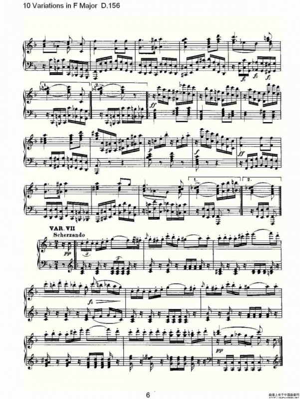 10 Variations in F Major D.156（F大调10变奏曲 D.156）