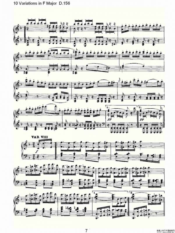 10 Variations in F Major D.156（F大调10变奏曲 D.156）