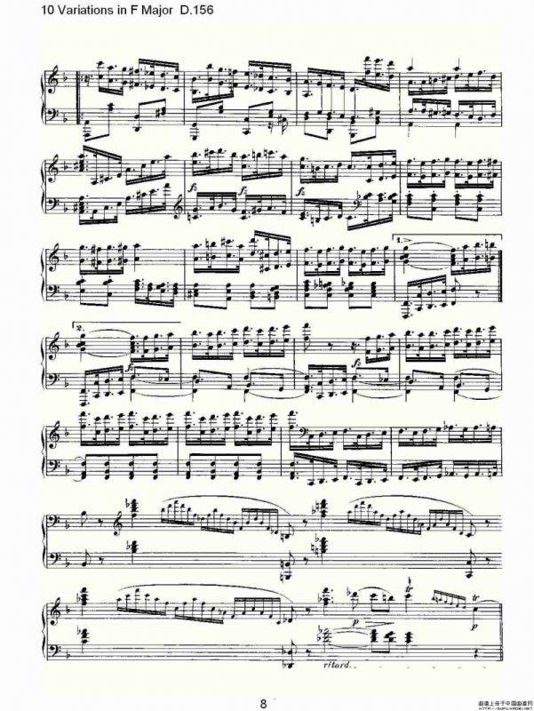 10 Variations in F Major D.156（F大调10变奏曲 D.156）