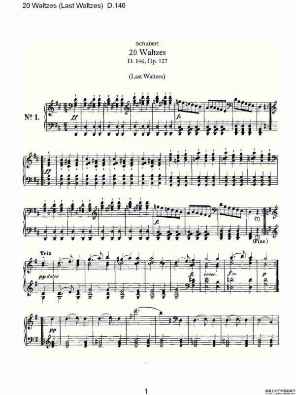 20 Waltzes（Last Waltzes) D.14）