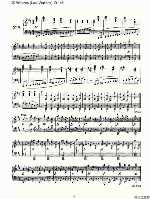 20 Waltzes（Last Waltzes) D.14）