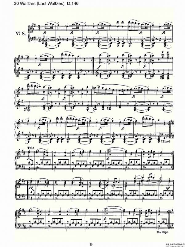 20 Waltzes（Last Waltzes) D.14）
