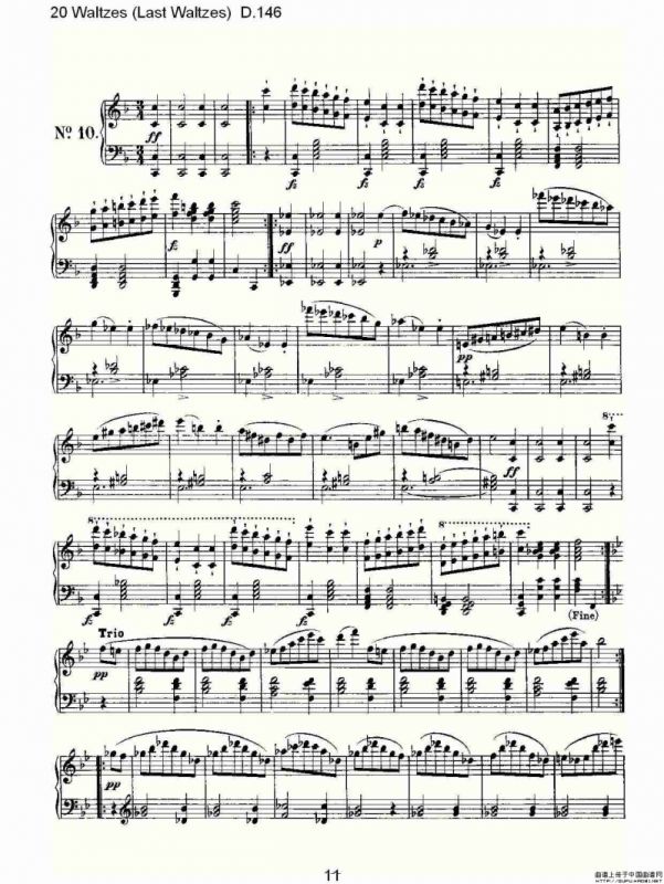 20 Waltzes（Last Waltzes) D.14）