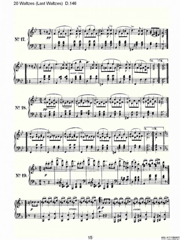 20 Waltzes（Last Waltzes) D.14）