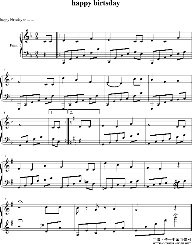 happy birthday（祝你生日快乐）