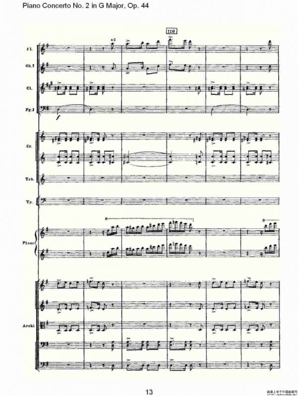 G大调第二钢琴协奏曲, Op.44第三乐章（一）