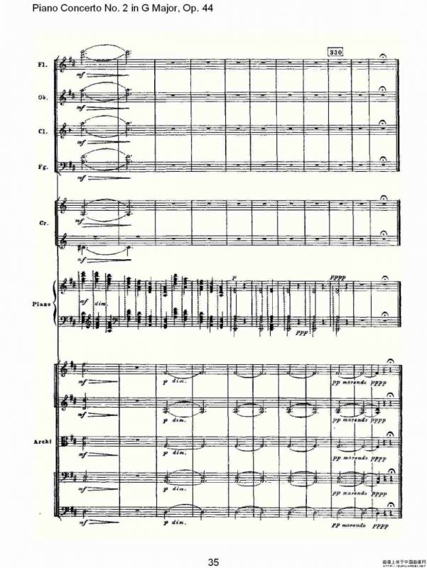 G大调第二钢琴协奏曲, Op.44第二乐章