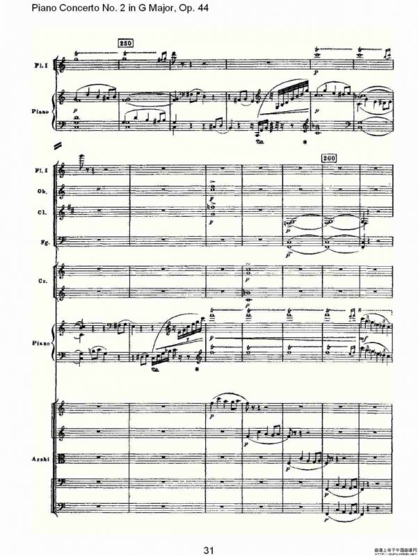 G大调第二钢琴协奏曲, Op.44第一乐章（二）