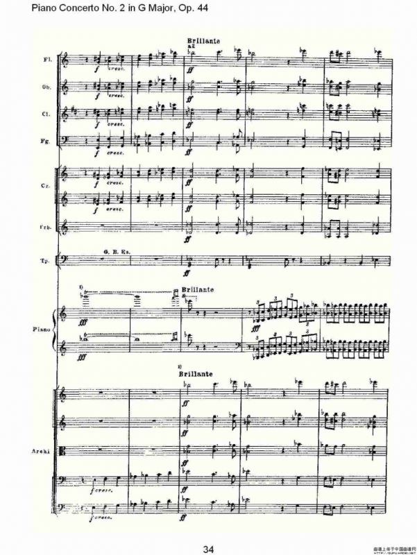 G大调第二钢琴协奏曲, Op.44第一乐章（二）