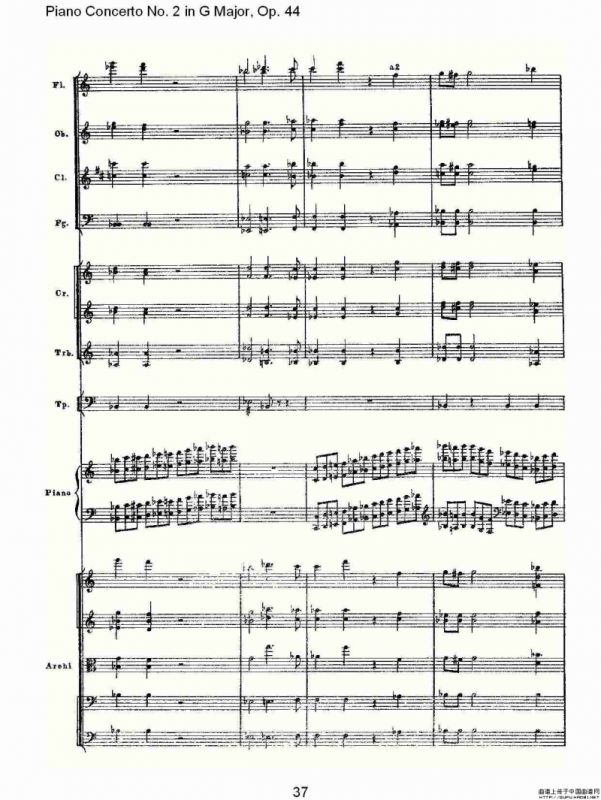 G大调第二钢琴协奏曲, Op.44第一乐章（二）