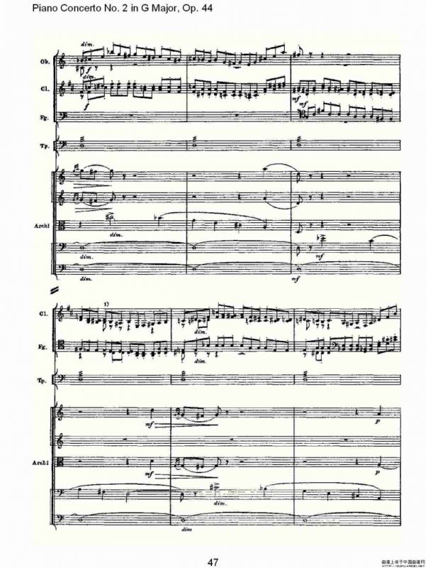 G大调第二钢琴协奏曲, Op.44第一乐章（二）