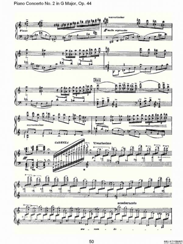 G大调第二钢琴协奏曲, Op.44第一乐章（二）