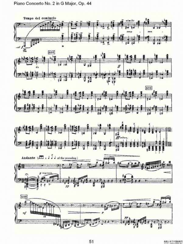 G大调第二钢琴协奏曲, Op.44第一乐章（二）