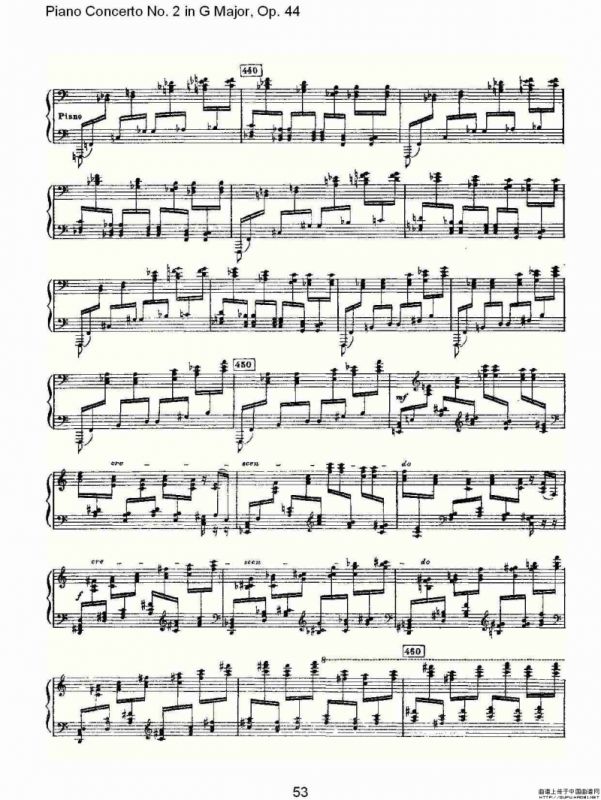 G大调第二钢琴协奏曲, Op.44第一乐章（二）