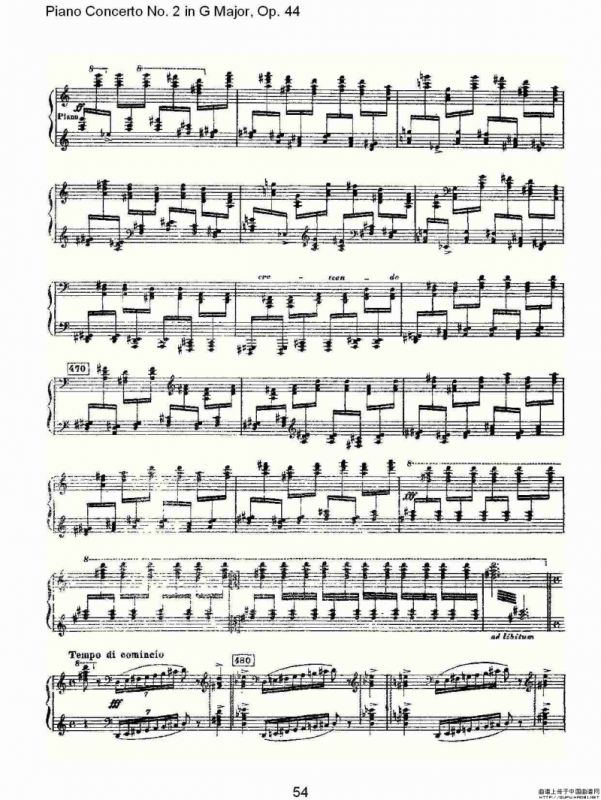 G大调第二钢琴协奏曲, Op.44第一乐章（二）
