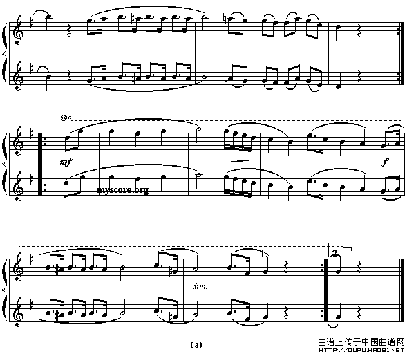 G大调小步舞曲（四手联弹之一）